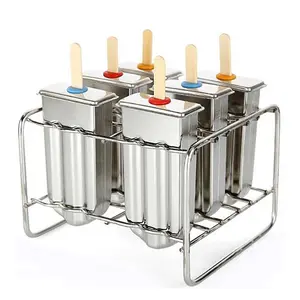Stainless Steel Ice Cream Mold Set, Modern Minimalist Design, Reusable DIY Popsicle Molds, Kitchen Gadgets, Perfect for Summer Parties, 6/10 Pieces