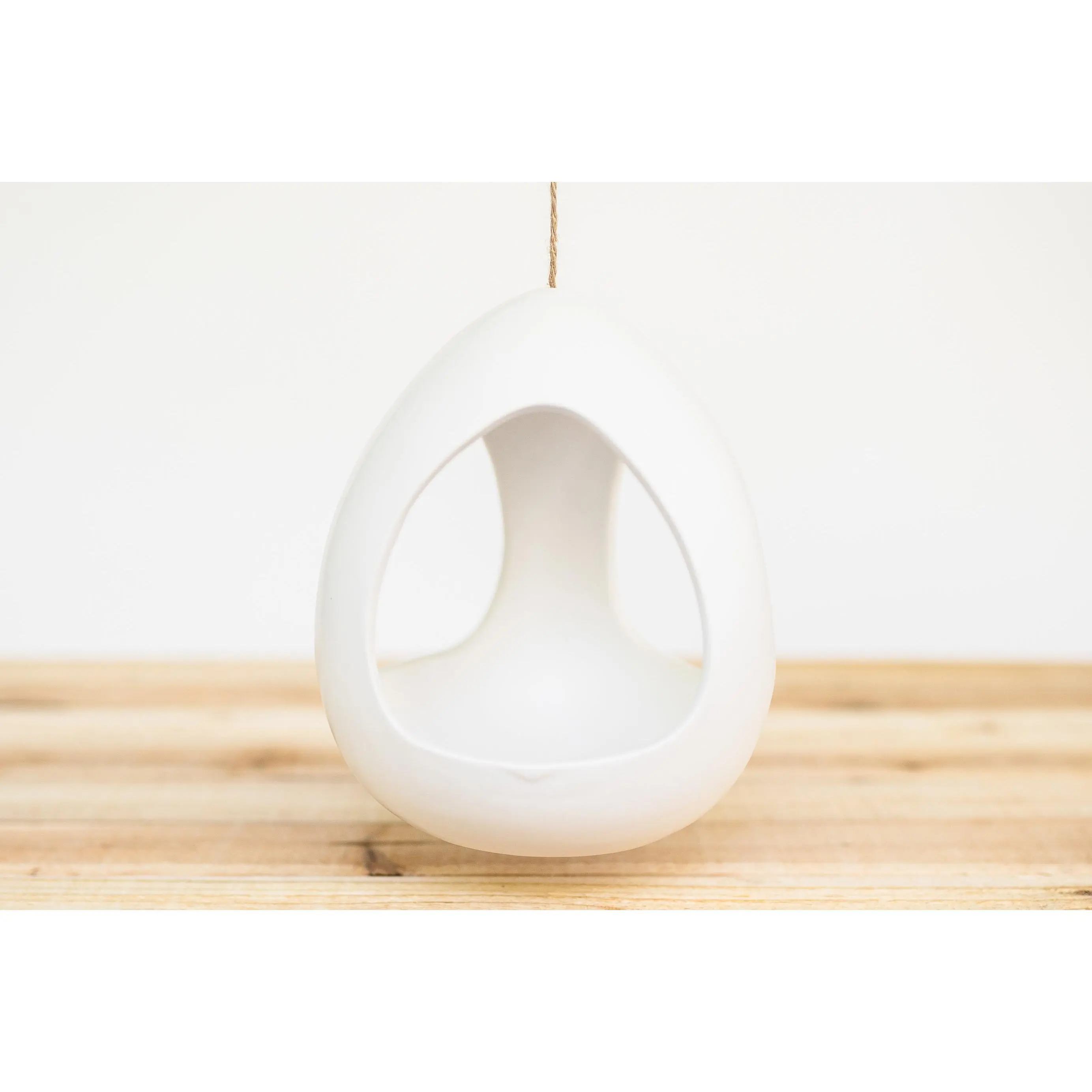 Large White Ceramic Hanging Pod Large White Ceramic Hanging Pod