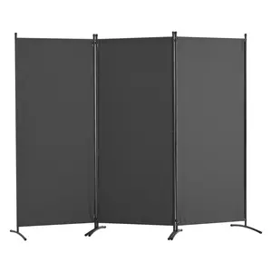 【FathersDayGift】VEVOR Room Divider, 3 Panel Room Dividers and Folding Privacy Screens, Fabric Partition Room Dividers for Office, Bedroom, Dining Room, Study, Freestanding, Gray