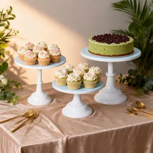 3 Metal Cake Tray Set 8/10/12 "Round Layered Dessert Display Tray Stacked Cupcake rack and cookie serving plate Wedding, baby shower, birthday party table decor