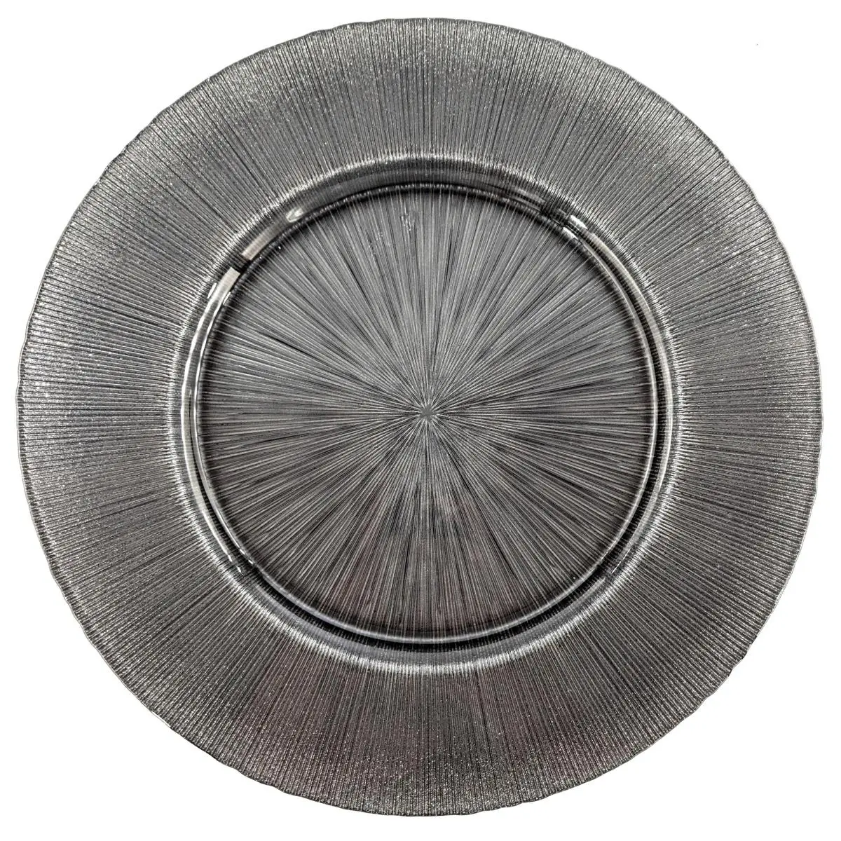 Red Pomegranate Collection 8694-5 13 in. Ritz Glitter Slate Charger Plate