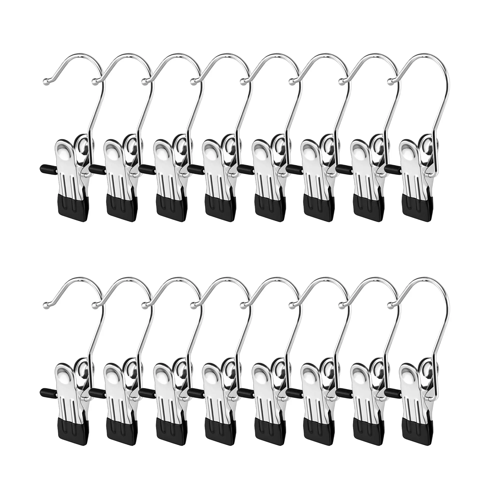 Boot Hangers for Closet 16 Counts, Boot Clips for Hanging, Space Saving Hanging Boot Rack, Multi Function Hooks Clothes for Home, Travel, Pants, Socks, Handbags