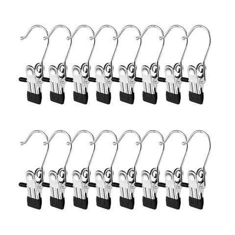 Boot Hangers for Closet 16 Counts, Boot Clips for Hanging, Space Saving Hanging Boot Rack, Multi Function Hooks Clothes for Home, Travel, Pants, Socks, Handbags