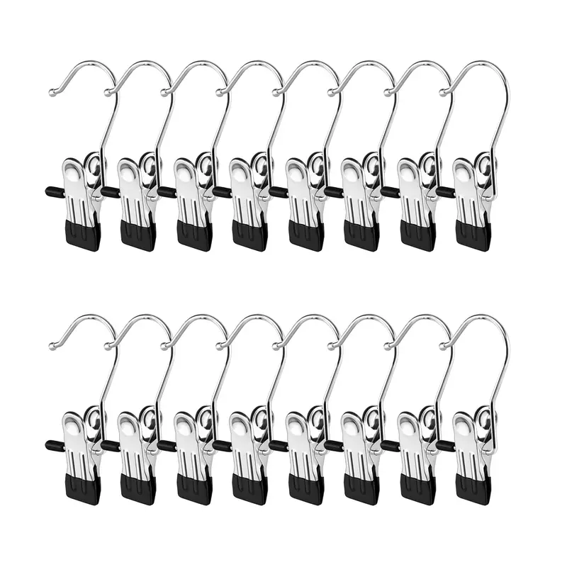 Boot Hangers for Closet 16 Counts, Boot Clips for Hanging, Space Saving Hanging Boot Rack, Multi Function Hooks Clothes for Home, Travel, Pants, Socks, Handbags