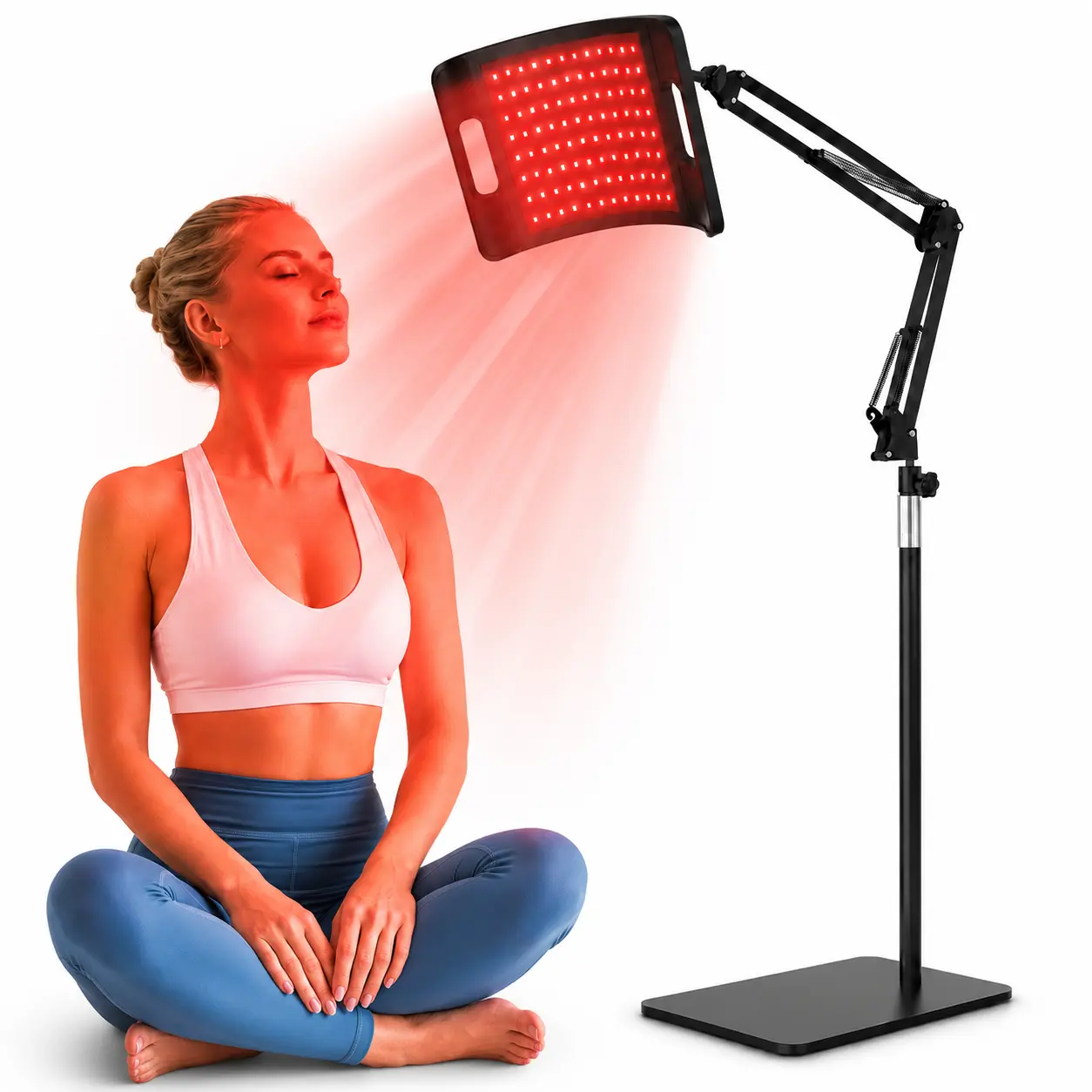 EasyinBeauty Red Light Therapy Lamp, 650nm 850nm Near Infrared LED Light Therapy Panel with Adjustable Floor Stand for Face Body Home Wellness