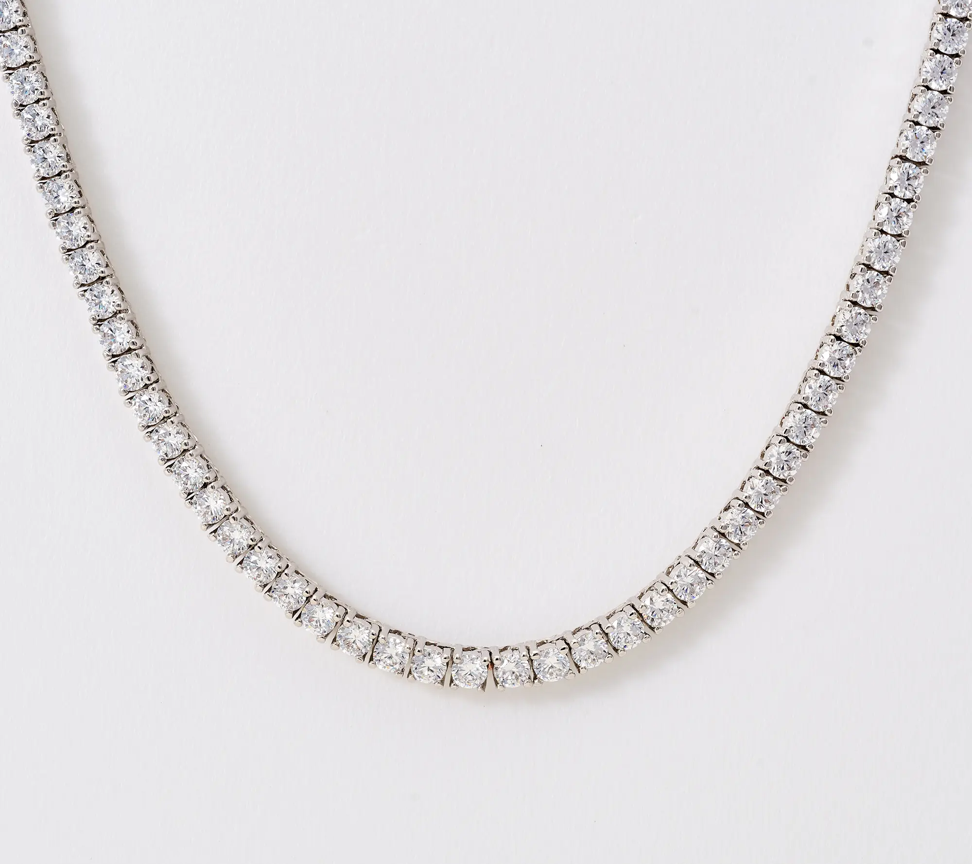 Diamonique Italia Clear Tennis Necklace Bronze