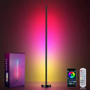 Smart LED Corner Floor Lamp - 16M DIY Colors, Music Sync Ambient Light, Perfect Gift for Birthdays, Housewarming, Gaming Rooms, Living Room & Bedroom Decor