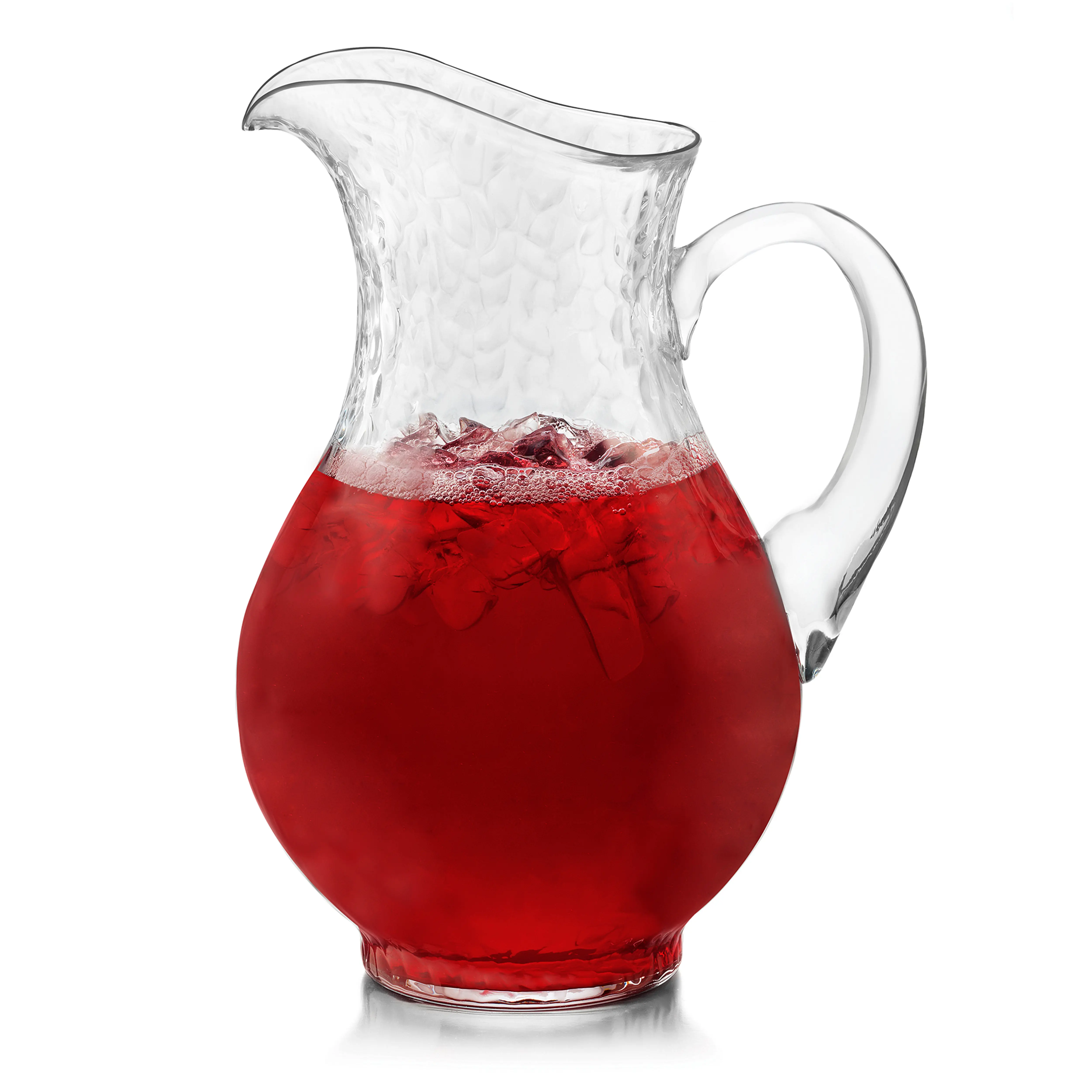 Libbey Yucatan 89.6 oz Glass Pitcher with Handle, Handcrafted, Hammered Texture Glass Water Pitcher, Lead Free, Thick Drink Jug for Lemonade, Iced Tea