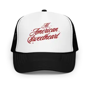 Otto Trucker America's Sweetheart 100% Polyester Front & Mesh Back Structured 5-Panel Cap High-Profile Adjustable Snap One Size Fits Most
