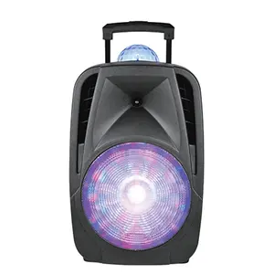 SuperSonic 12" Light-Up Portable Bluetooth DJ Speaker with Disco Light, Black (IQ-6112DJBT)