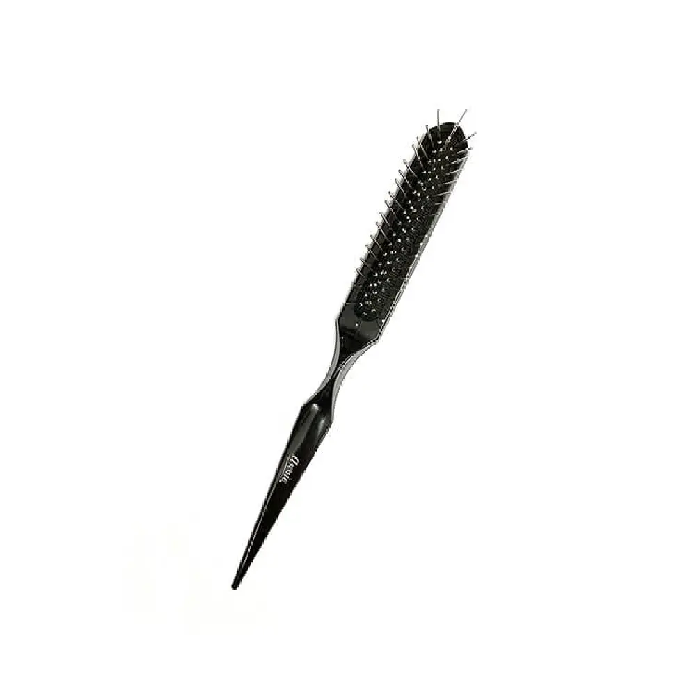 Sleek Black Wig Brush with 3-Row Metal Prongs for Synthetic Wigs, Grooming Brush with Pointed End for Easy Styling & Smooth Finish, Sleek Black Brush