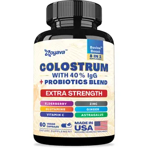 Zoyava Bovine Colostrum Supplement - Grass-Fed Cow Colostrum All-in-1 Capsules with 40% IgG & Probiotics - Highly Potent - Made in USA