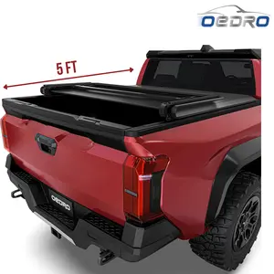 OEDRO [Fits 2024-2026 Toyota Tacoma] 5 Ft Bed, Soft Tri-fold Truck Bed Tonneau Cover, with Track Rail System