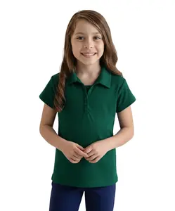 Girl's Uniform Triple Button Blouse Hunter Green 5-18 GSU02