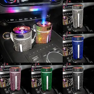 Luxury Diamond Car Humidifier LED Light Car Diffuser Auto Air Purifier Aromatherapy Diffuser Air Freshener Car Accessories
