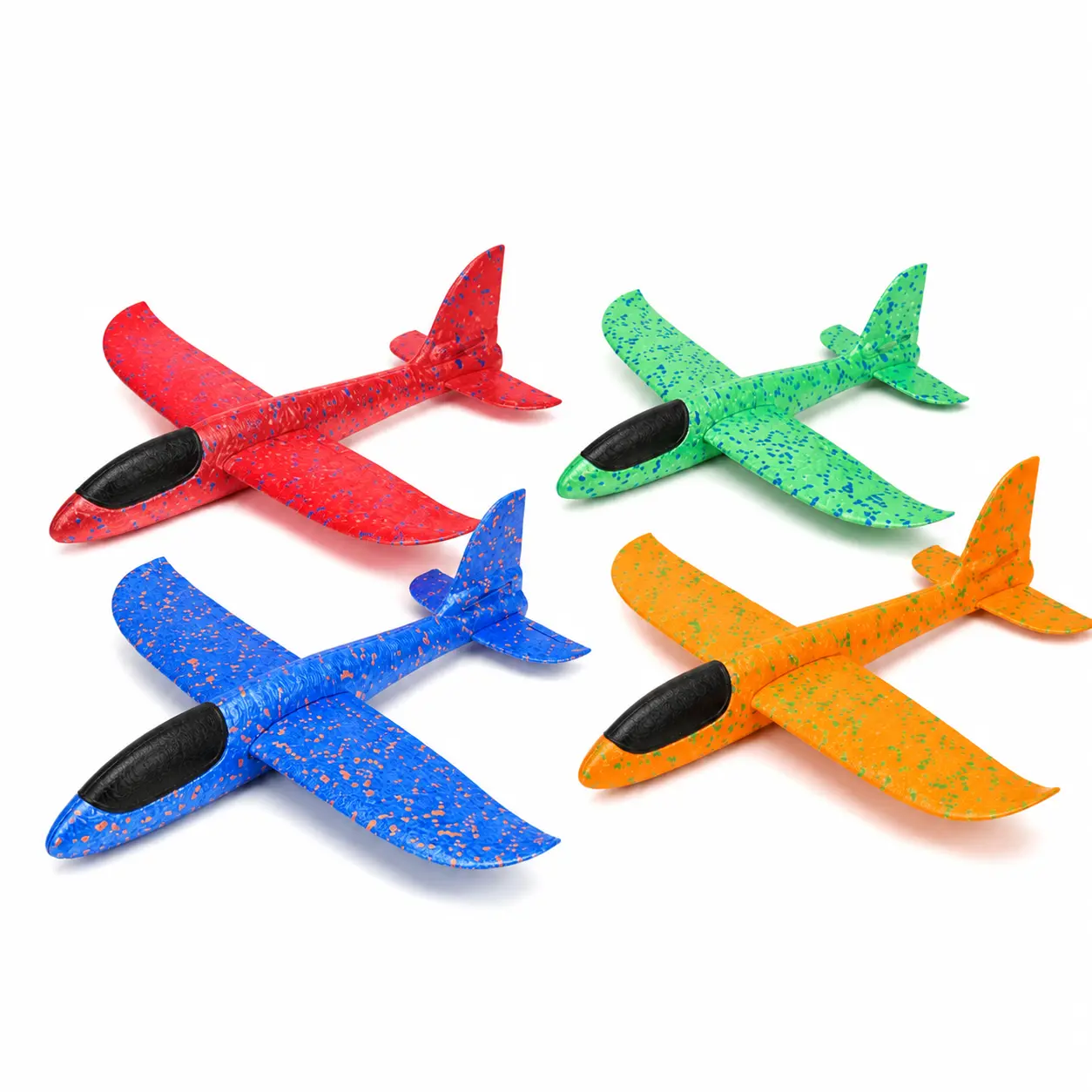 4 Pack Foam Airplane Toys – 17.5" Large Throwing Glider Planes with 2 Flight Modes | Outdoor Flying Toy Set for Kids Ages 3–7, Fun Birthday Party Gift for Boys & Girls