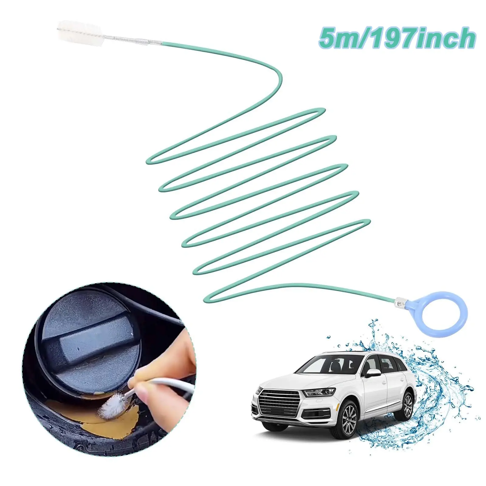 Car Sunroof Drain Clog Remover - 197in Long Nylon Brush with Flexible Long Tube, Clears Sunroof Clogs, Prevents Blockage, For Drain Unclogging & Maintenance, Durable Home Care Tool, Built To Last