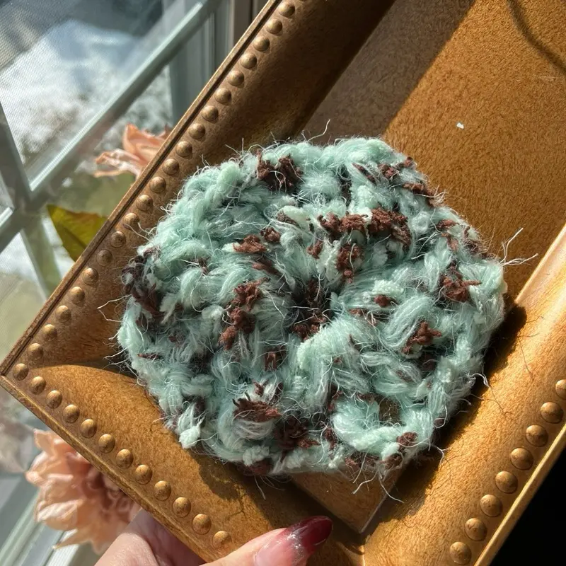 Artivelle Handmade Crochet Hair Scrunchie Mint Chocolate Chip - Soft and Plush Design