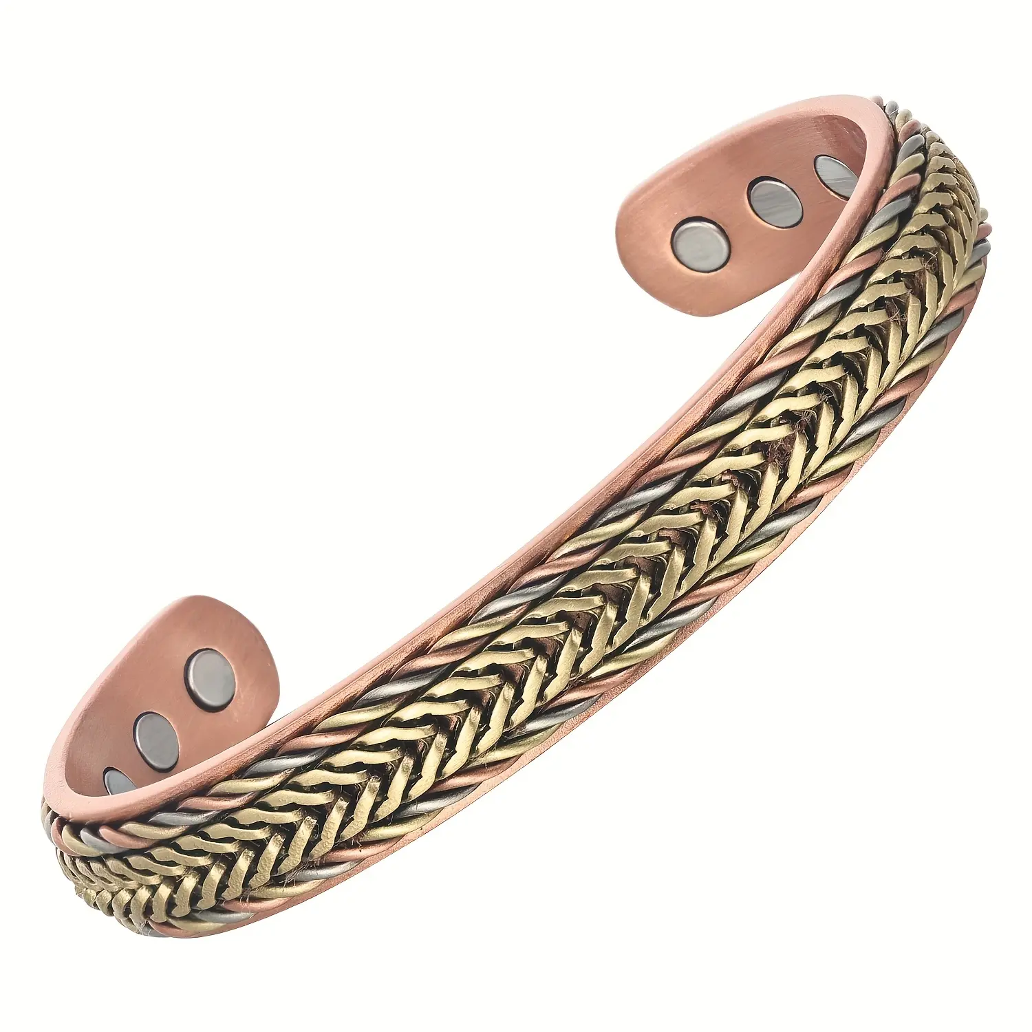 1pc Copper Bracelets for Women, Unique twisted wire three-color design Magnetic Bracelets for Women with Magnets, Jewelry Gift