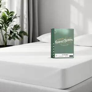 100% Organic Cotton Percale Weave Queen Size Fitted Sheet White Deep Pocket Fits Mattress Upto 16" Crisp Cool Luxury GOTS Certified Bed Linen