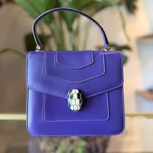 Pre-owned Bvlagri leather top handle BVLGARI Serpenti Forever Small Purple Bag