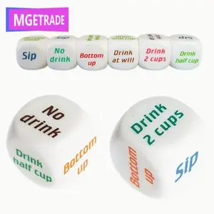 Interactive Drink Dice Game for Adults, Christmas Wedding Birthday Party Fun, 6 Color Beverage Joke Table Games, Interactive Drinking Games