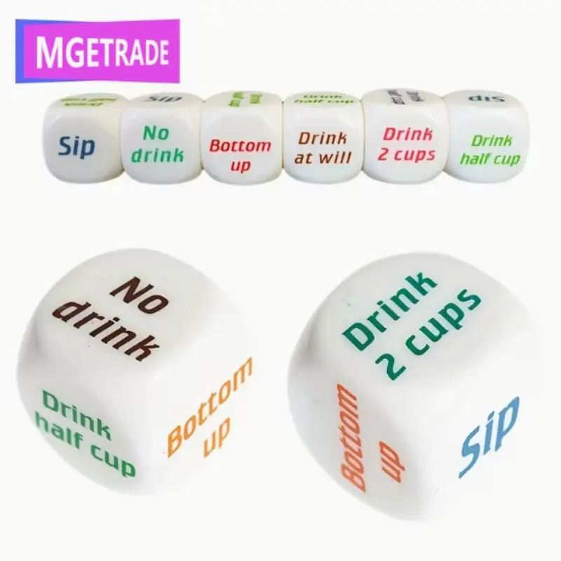 Interactive Drink Dice Game for Adults, Christmas Wedding Birthday Party Fun, 6 Color Beverage Joke Table Games, Interactive Drinking Games