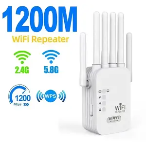 WiFi Extender 2026 6-Antenna Strong Signal, 1200Mbps Dual Band (2.4GHz) Booster, Wide Signal Coverage,Wireless Remote Amplifier, Ideal for Home Studios, Remote Workspaces, computer,summervibes,Computer office equipment parts,father's day gifts,mens gifts