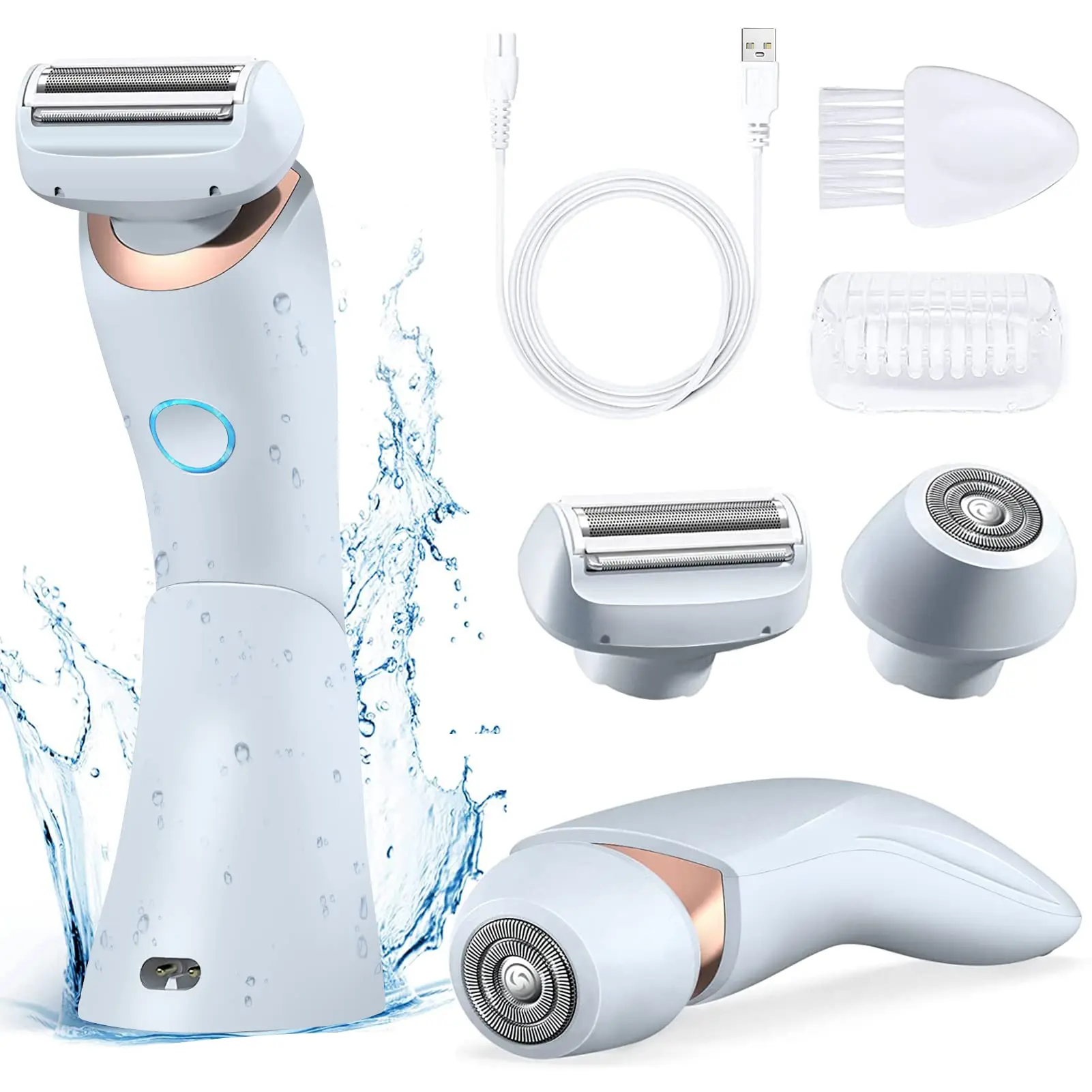 Electric Shaver for Women BestElectric Razor for Womens Bikini Legs Underarm Public Hairs Rechargeable Trimmer with Detachable Head Cordless WetDry Use Precise Safe