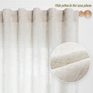 Pure Color Japanese Natural Curtain, Semi-Transparent Filtering Soft Curtains, Room Decor Curtain, Suitable for Living Room Backdrop, Elegant Farmhouse Country Bedroom, Window Curtain