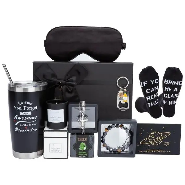 Cozy Fall Gifts Men Baskets for Him Gifts Basket Ideas Set Thank You Gifts Man Retirement Gifts Father Birthday Presents for Dad Husband Boyfriend Box Christmas Gifts Baskets