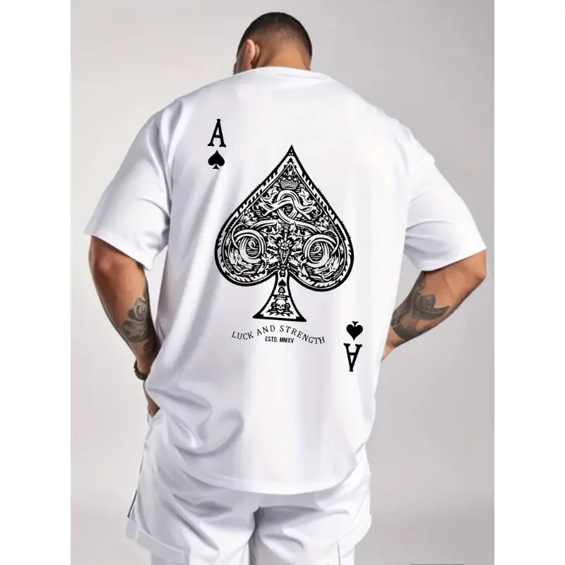 Men's Vintage Print Cotton Tee - Menswear Short-Sleeve Tops, USA-Made Thermally Optimized Breathable Fabric, Casual Minimalist Tropical Streetwear, Shortsleeve, Round Neck, Ultra-Combed