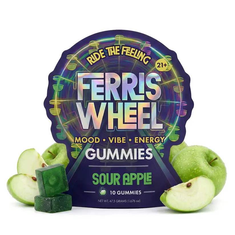 Ferris Wheel Sour Apple Kanna Gummies | 10 Count