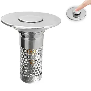 Universal Bathroom Sink Drain Stopper 2-Pack Pop-Up Stopper 1.06"-1.50" Stainless Steel Strainer Anti-Clogging Durable Fits Standard Sinks
