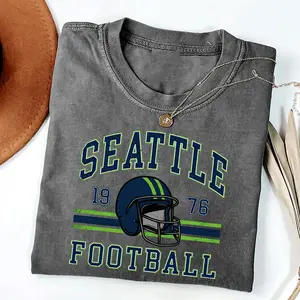 Seaattle Football Vintage T-Shirt,Seeattle Seahawk Football T-shirt,  Fan Gift, Retro Seattle Football Tee Cotton