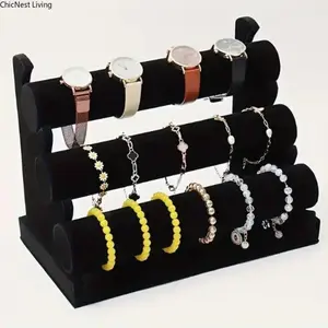 Three-Tier Jewelry Display Stand with Heavy-Duty Bracelet Holder, Cylindrical Tube Design, Versatile Organizer for Necklaces, Bracelets & Accessories, Ideal for Home, Boutique & Salon Use woman luck unisex