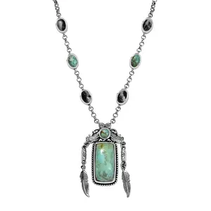 Artisan Crafted Turquoise White Buffalo  925 Sterling Silver Necklace for Women Jewelry Birthday Christmas Gifts Size 18 Inches Ct 10.79