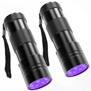 2 Pack - 12 LED Handheld Black Light, Black Light UV Flashlight,  Small UV Lights 395nm, Portable Pet Stain Detector for Dog Urine Scorpions Bed Bugs.