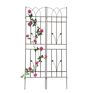 36.5"L*71"H 2‑Pack Galvanized Powder‑Coated Metal Garden Trellises, 17.7"W Rust‑Resistant Plant Supports for Peas Beans Roses Clematis, DIY Privacy Screen Corner Trellis