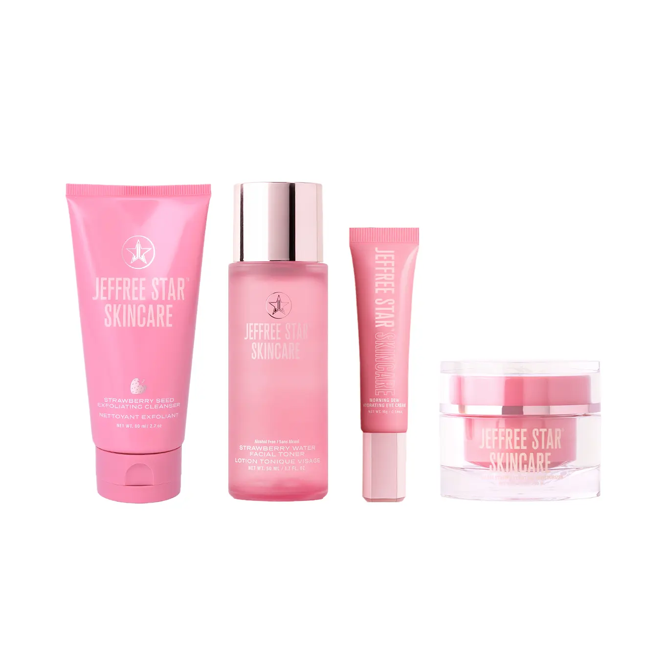 Passport to Radiance Bundle - Includes Strawberry Seed Exfoliator, Strawberry Water Toner (Travel Size), Morning Dew Eye Cream, & Hydrating Moisturizer (Travel Size)