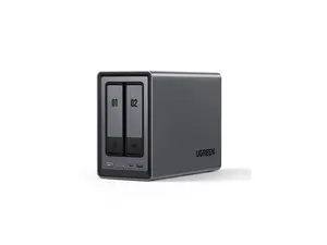 UGREEN NASync DXP2800, 2-Bay NAS with Intel N100 Quad-Core CPU (Up to 3.4GHz) 8GB DDR5, 2x M.2 PCIe Slots, 2.5GbE Port (Diskless)