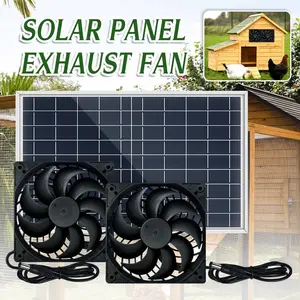 10W Solar Panel Mini Fan Exhaust Portable Ventilator Waterproof Air Extractor For Kitchen Maison Dog Chicken House Greenhouses