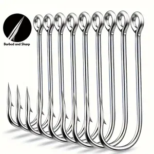 200pcs Premium Stainless Steel Fishing Hooks - Rust-Resistant, High Carbon Steel with Extended Shank & Eye for Sea Fishing