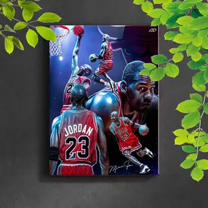 Basketball Player Scene Canvas Art Print, 12x16 Inch Framed Wall Decor, Perfect Gift for Sports Fans, Home Office Decoration