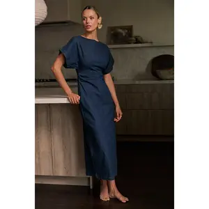 Jeanie Pleated Maxi Dress