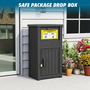RIWENGO Outdoor Package Delivery Box Anti Theft Waterproof Lockable Secure Parcel Drop Box for Porch House Curbside Outside Storage Summervibes
