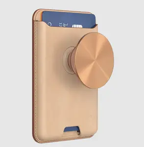 Veg Tan Softgoods MagSafe PopWallet+ Grip Wallet - Universal Fit Magnetic Link Smartphone Tech Accessory, Adjustable Cellphone Holder, Stylish Stand for Phone Mounts (Includes Mobile Accessories)