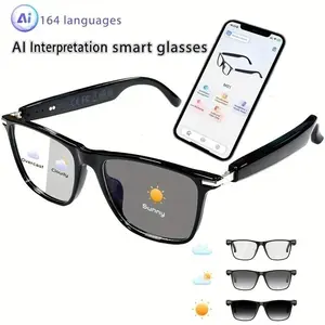 Qrd M01 Pro Ai Smart Glasses, Wireless Smart Glasses, 160 Languages Support, Bluetooth-compatible Connectivity, Ideal for Daily Use & Travel, Stylish Design