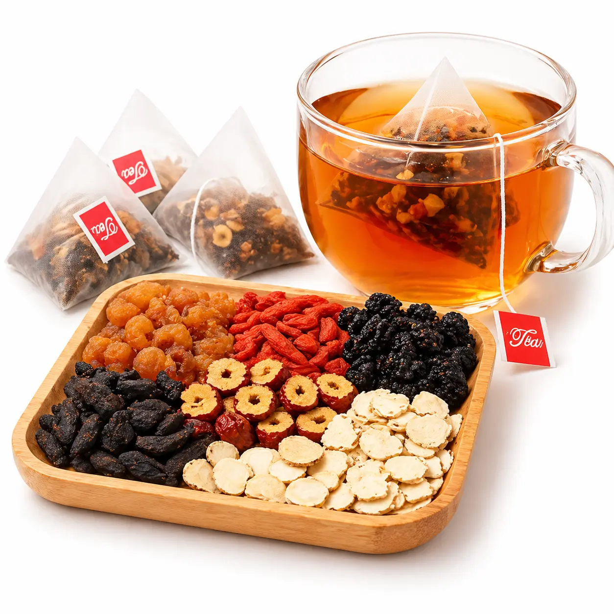 Ginseng 5-Treasure Kidney Tea Bags, Organic Natural Herbal Wellness Tea Blend for Men & Women, Traditional Chinese Kidney Cleanse Beverage