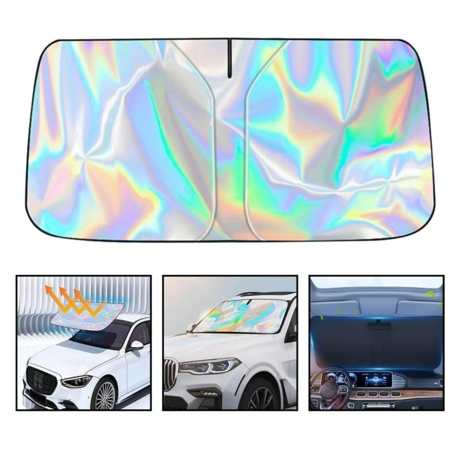 Portable Foldable Car Front Windshield Sunshade Umbrella, Exterior Accessory for Daily Cooling, Car Window Shade Cover sundash protector sun keep vehicle cool storage pouch visor summer essential windshieldcover tapasol parasol paracoche umbrellasunshade